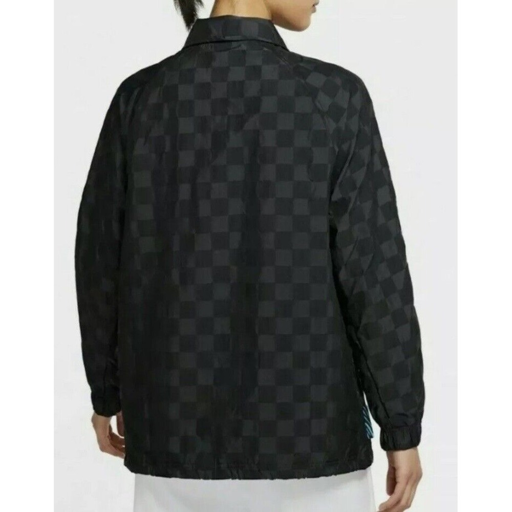 Nike Sportswear Coaches Jacket NSW Checkered Button CZ8170 Nylon Women's SMALL - Picture 3 of 9